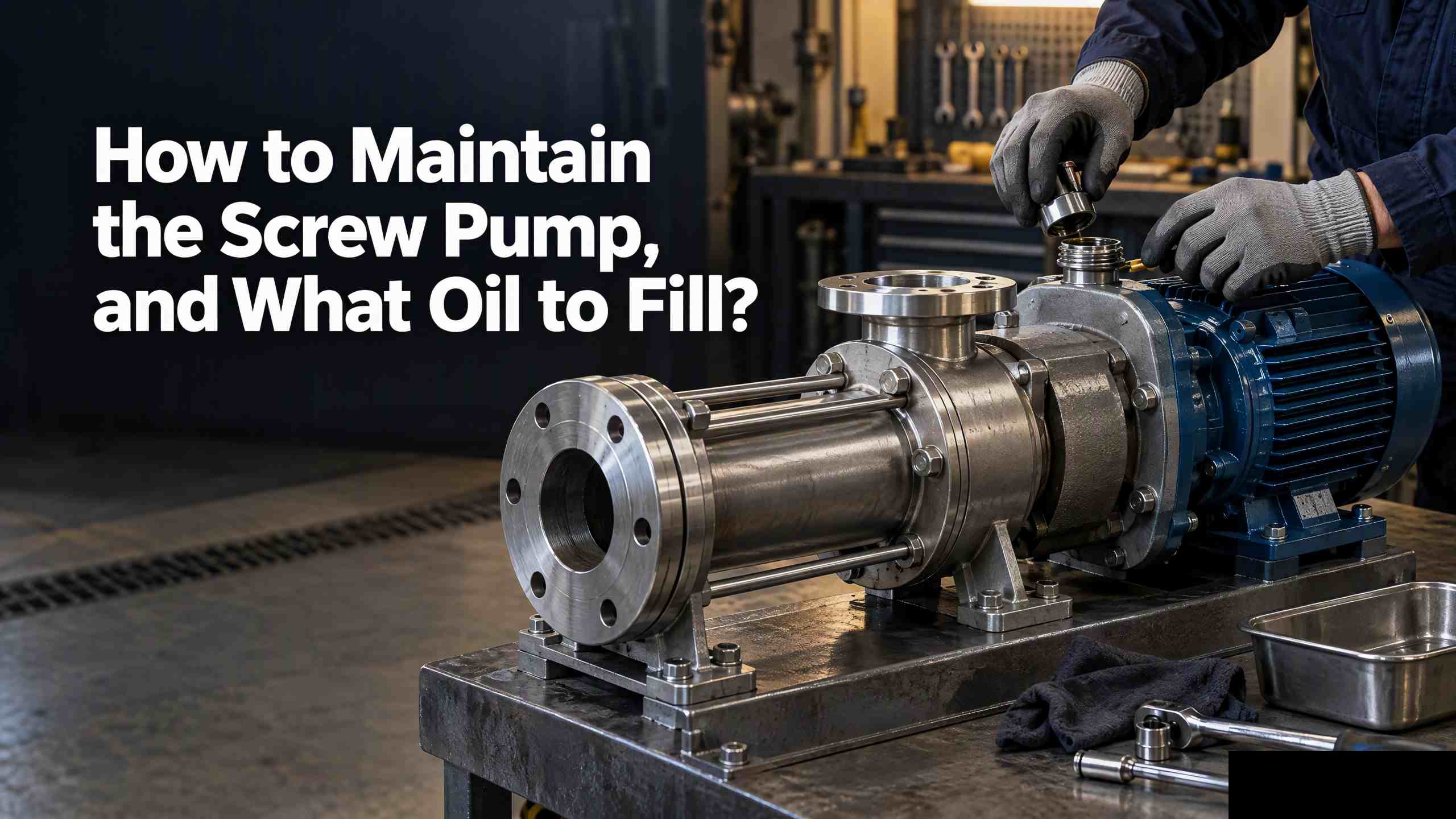 Screw pump maintenance and oil filling
